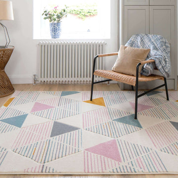 Pastel Pentagon Living Room Rug