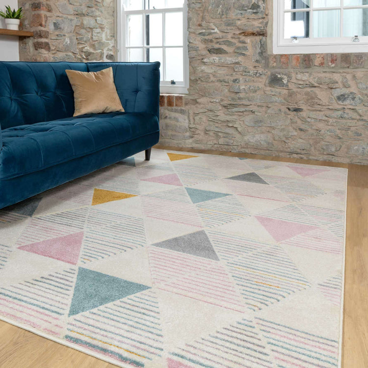 Pastel Pentagon Living Room Rug