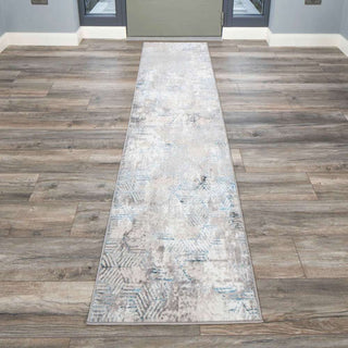 Modern Blue Abstract Geometric Living Room Rugs