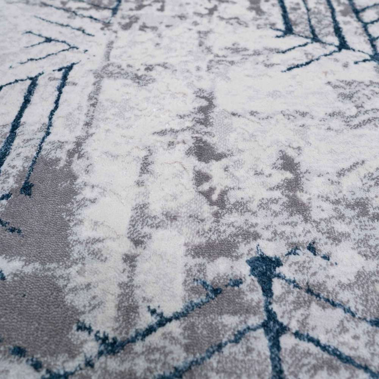 Modern Blue Abstract Geometric Living Room Rugs