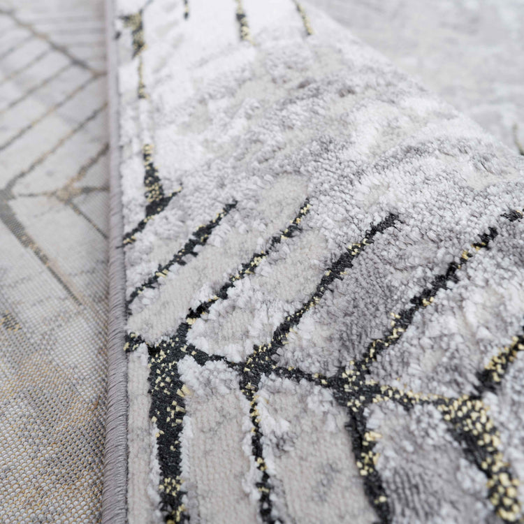 Modern Gold Abstract Geometric Living Room Rugs