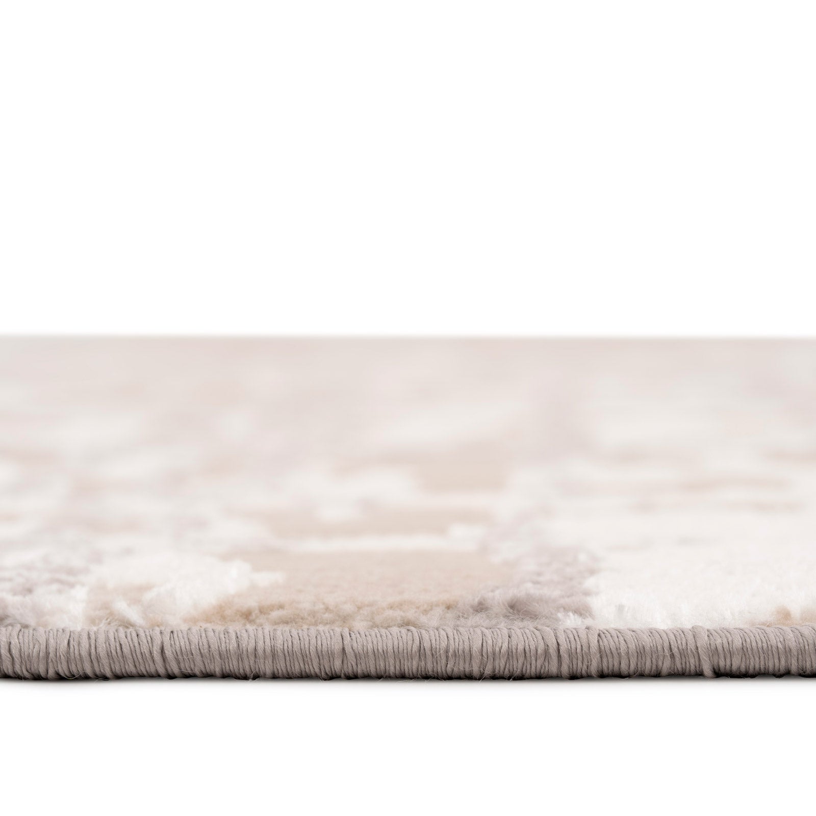Distressed Linear Beige Silver Rug - Diora