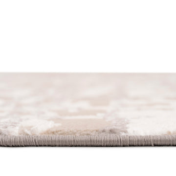 Distressed Linear Beige Silver Runner - Diora