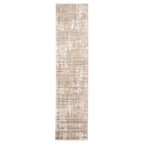 Distressed Linear Beige Silver Runner - Diora