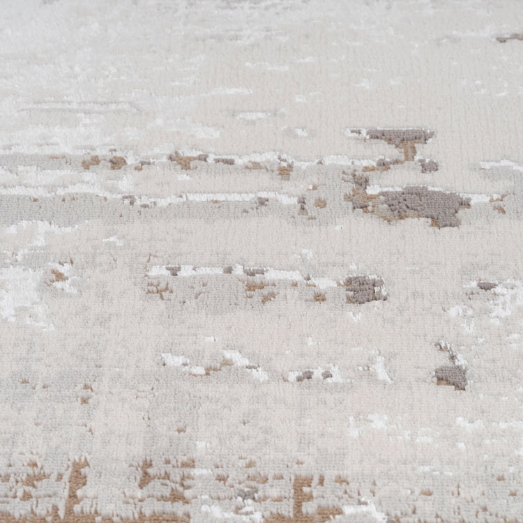 Distressed Abstract Beige Area Rug