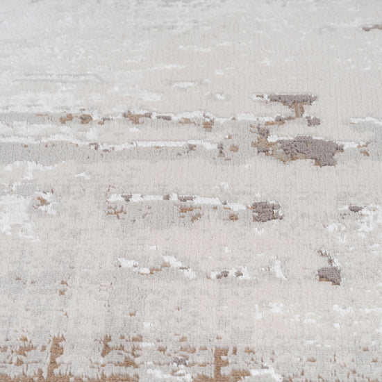 Distressed Abstract Beige Area Rug | Living Room Rugs | Kukoon Rugs Online
