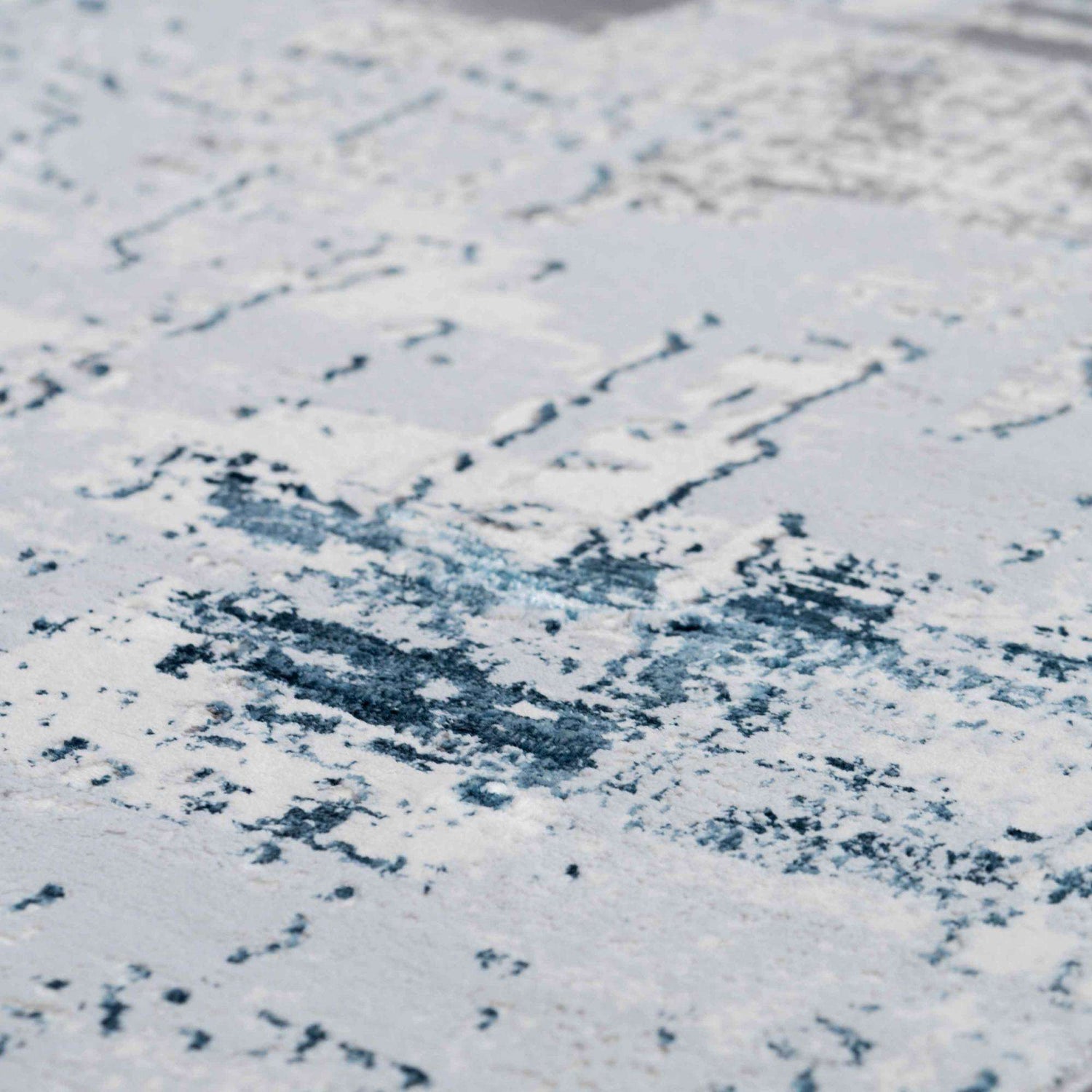 Modern Blue Abstract Distressed Living Room Rugs - Grace | Living Room ...