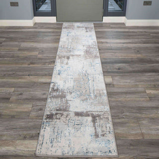 Modern Blue Abstract Distressed Living Room Rugs