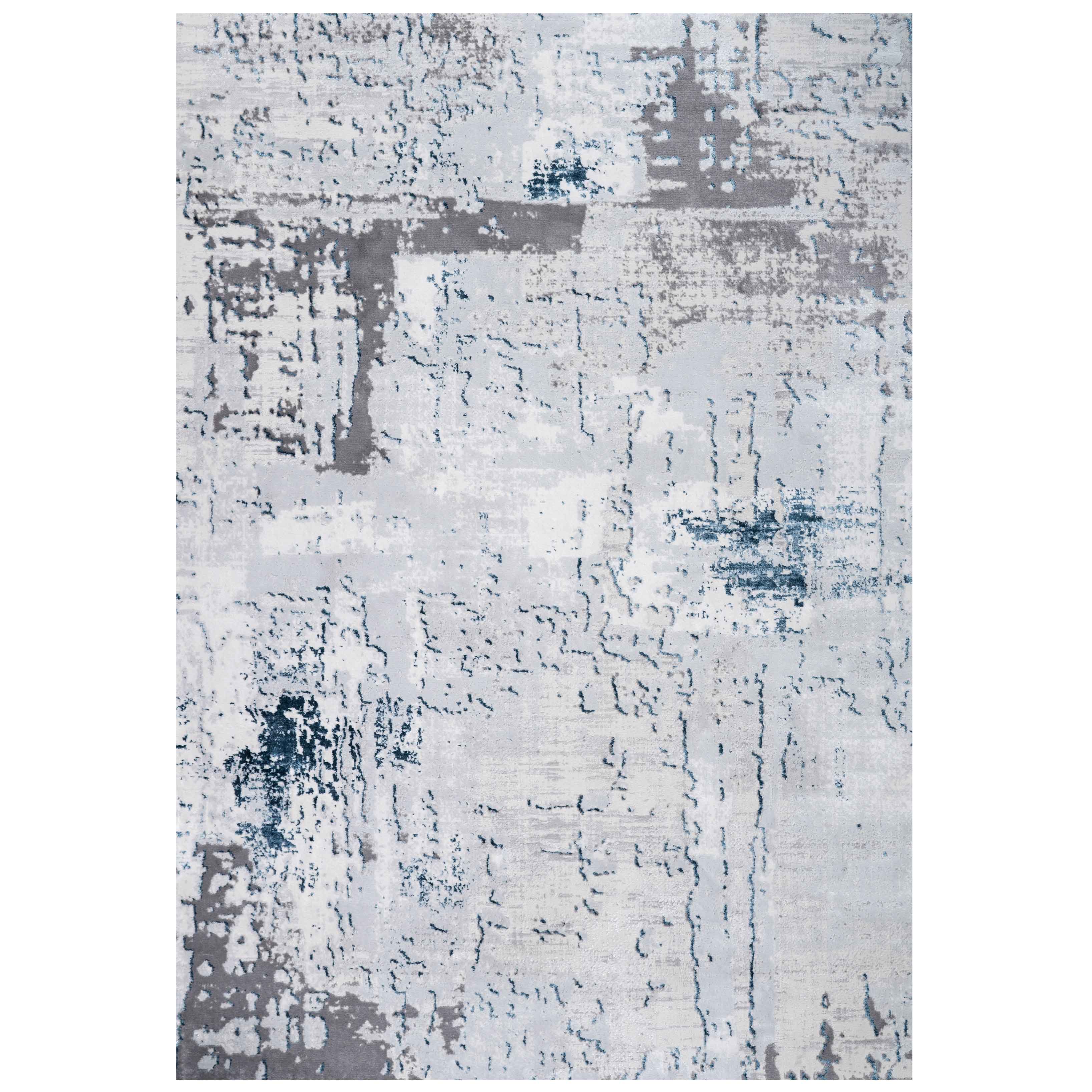 Modern Blue Abstract Distressed Living Room Rugs - Grace | Living Room ...