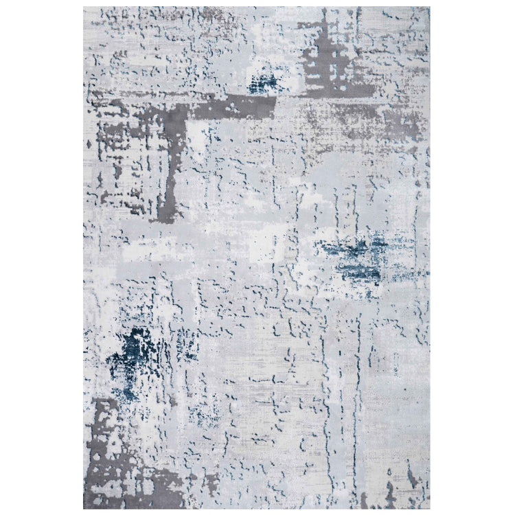 Modern Blue Abstract Distressed Living Room Rugs