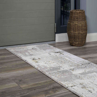 Modern Gold Abstract Distressed Living Room Rugs
