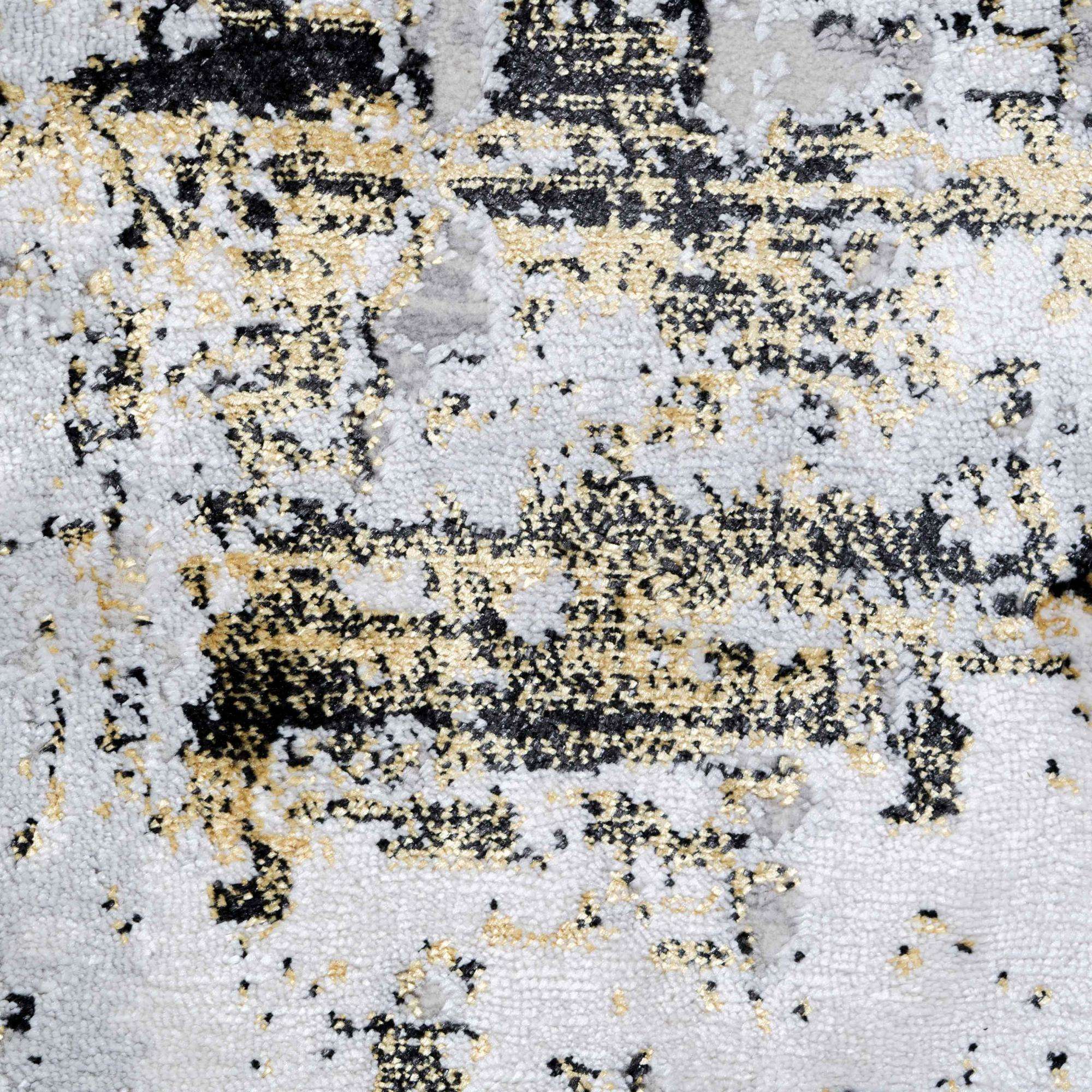 Modern Gold Abstract Distressed Living Room Rugs