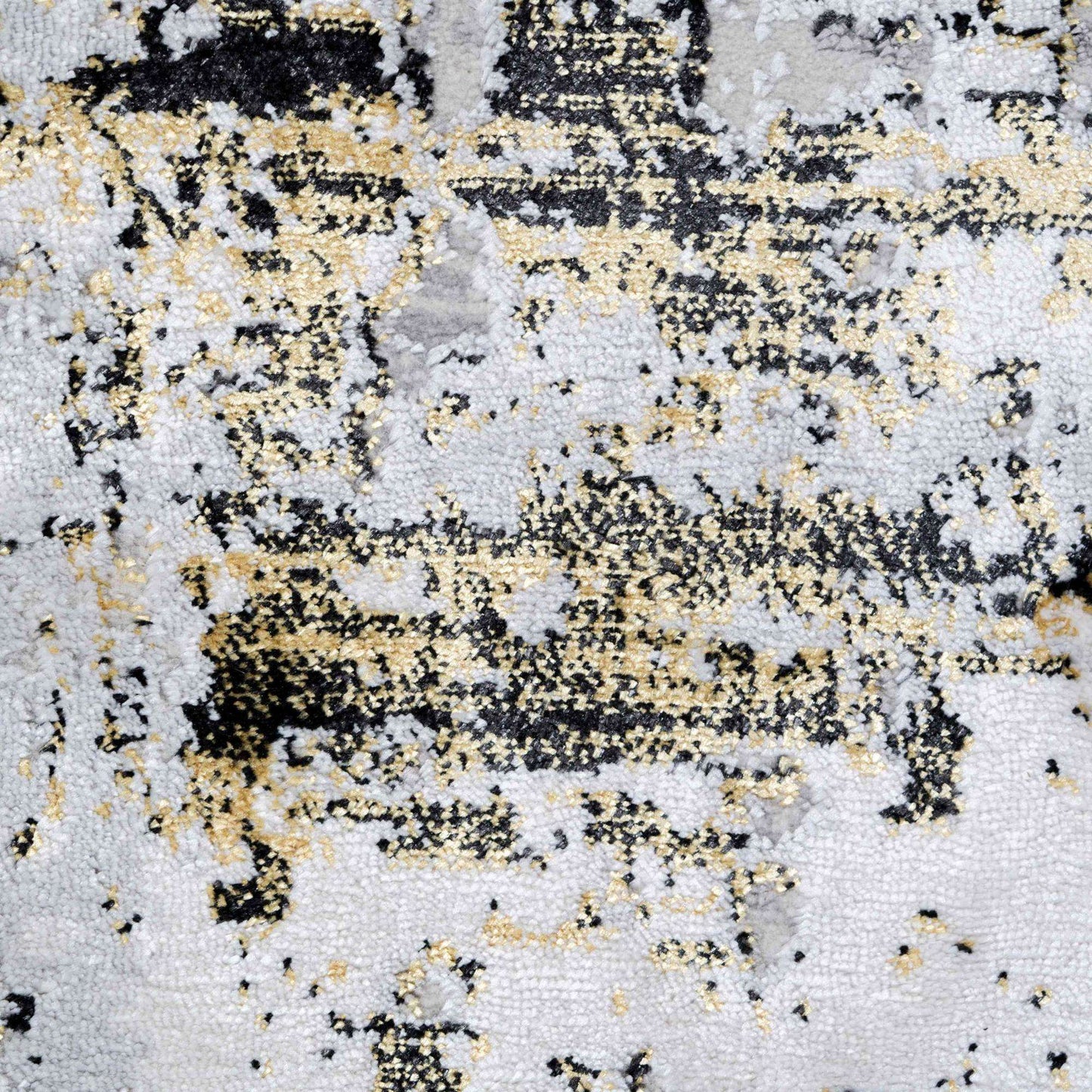 Modern Gold Abstract Distressed Living Room Rugs