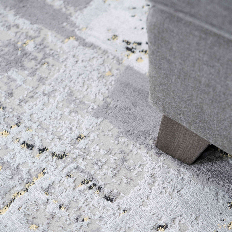 Modern Gold Abstract Distressed Living Room Rugs