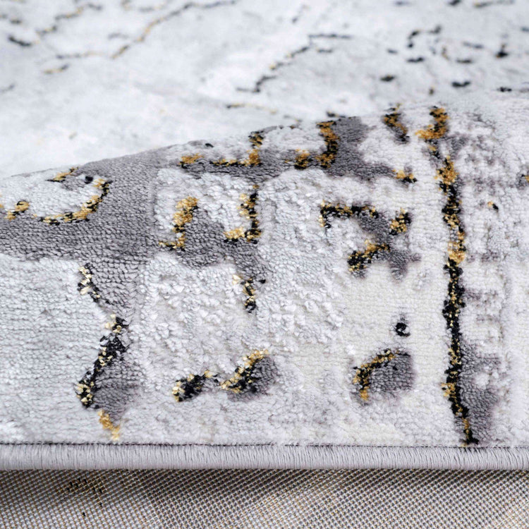 Modern Gold Abstract Distressed Living Room Rugs