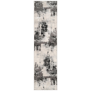 Distressed Abstract Grey Black Area Rug - Grace