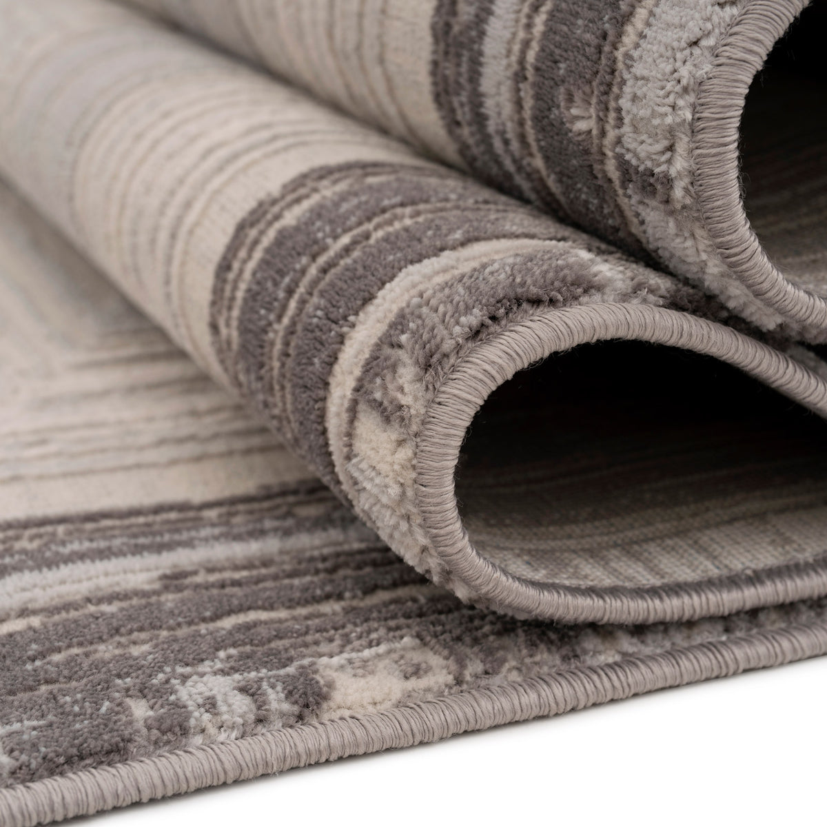 Distressed Greige Bordered Rug - Libby