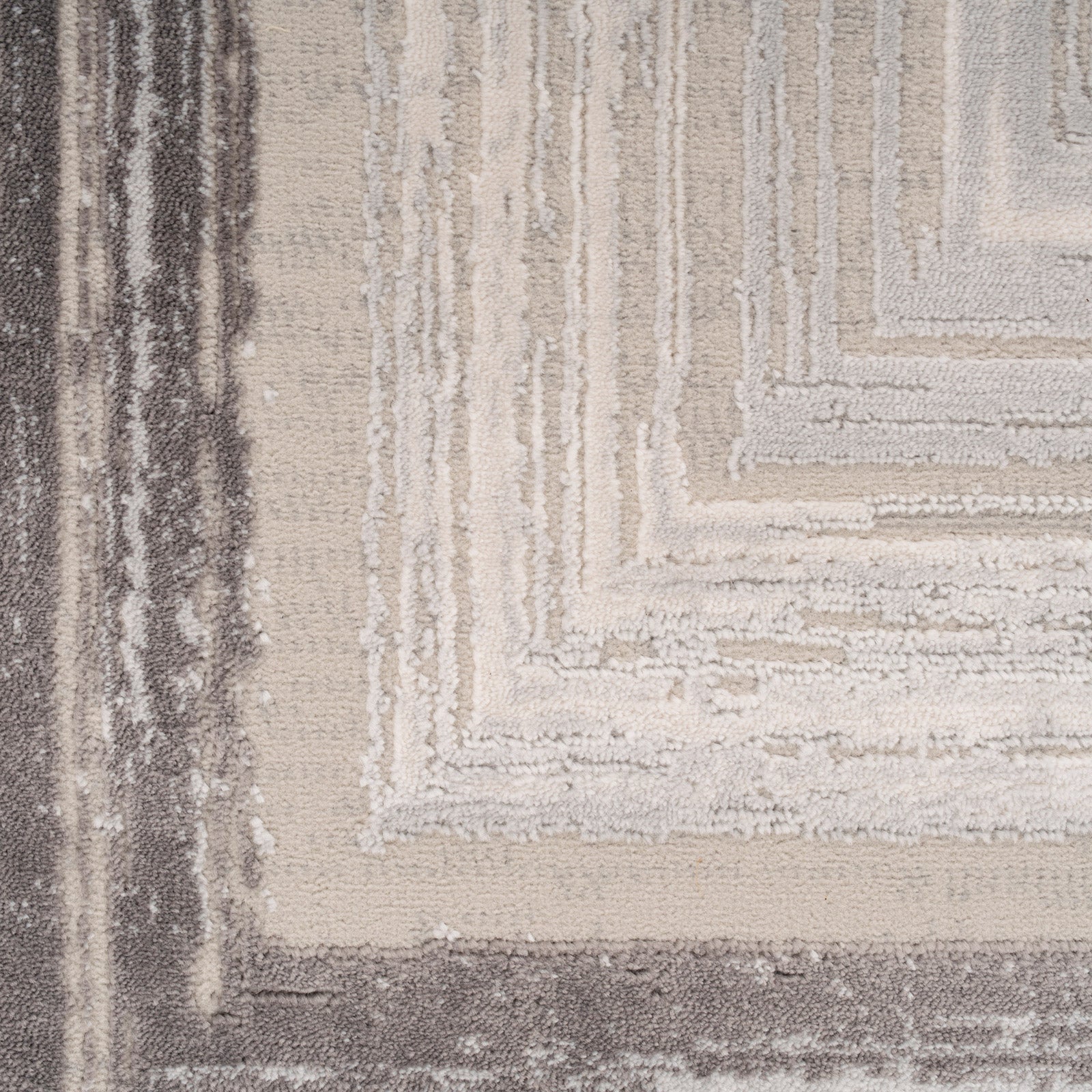 Distressed Greige Bordered Rug - Libby