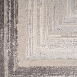 Distressed Greige Bordered Rug - Libby