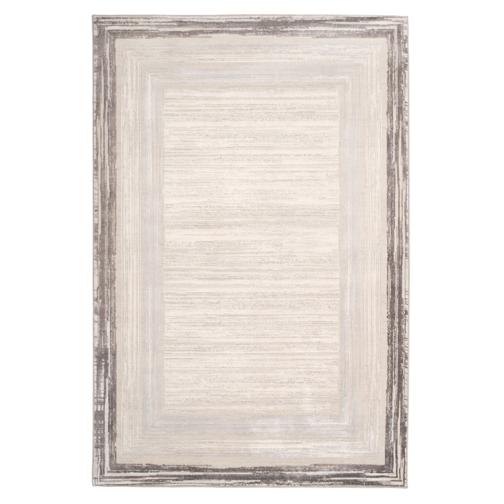 Distressed Greige Bordered Rug - Libby
