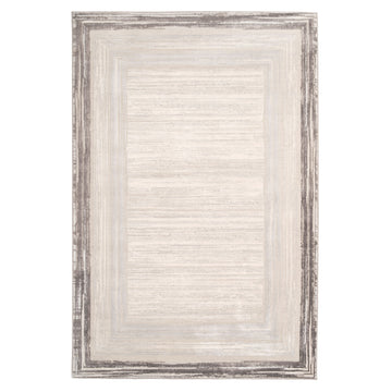 Distressed Greige Bordered Rug - Libby