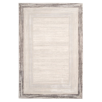 Distressed Greige Bordered Rug - Libby