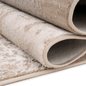 Distressed Greige Bordered Runner - Lena