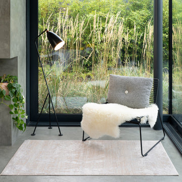 Distressed Abstract Beige Rug - Lena