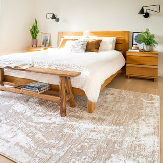 Distressed Abstract Beige Rug - Lena