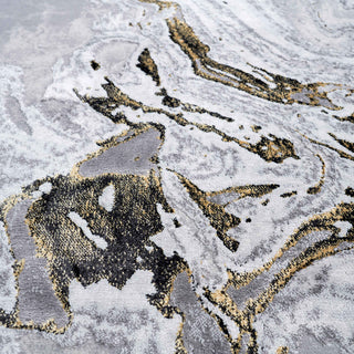 Gold Abstract Marble Pattern Living Room Rugs