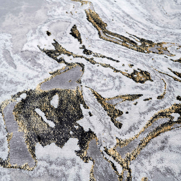 Gold Abstract Marble Pattern Living Room Rugs