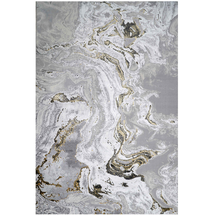 Gold Abstract Marble Pattern Living Room Rugs