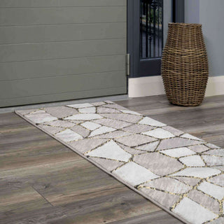Modern Gold Abstract Mosaic Living Room Rugs