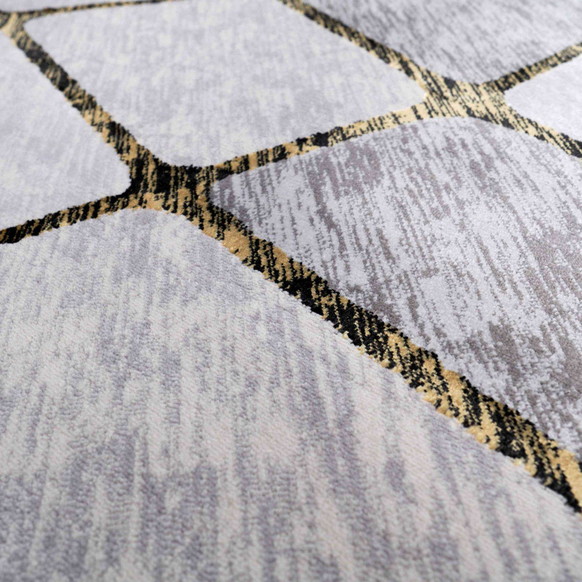 Modern Gold Abstract Mosaic Living Room Rugs