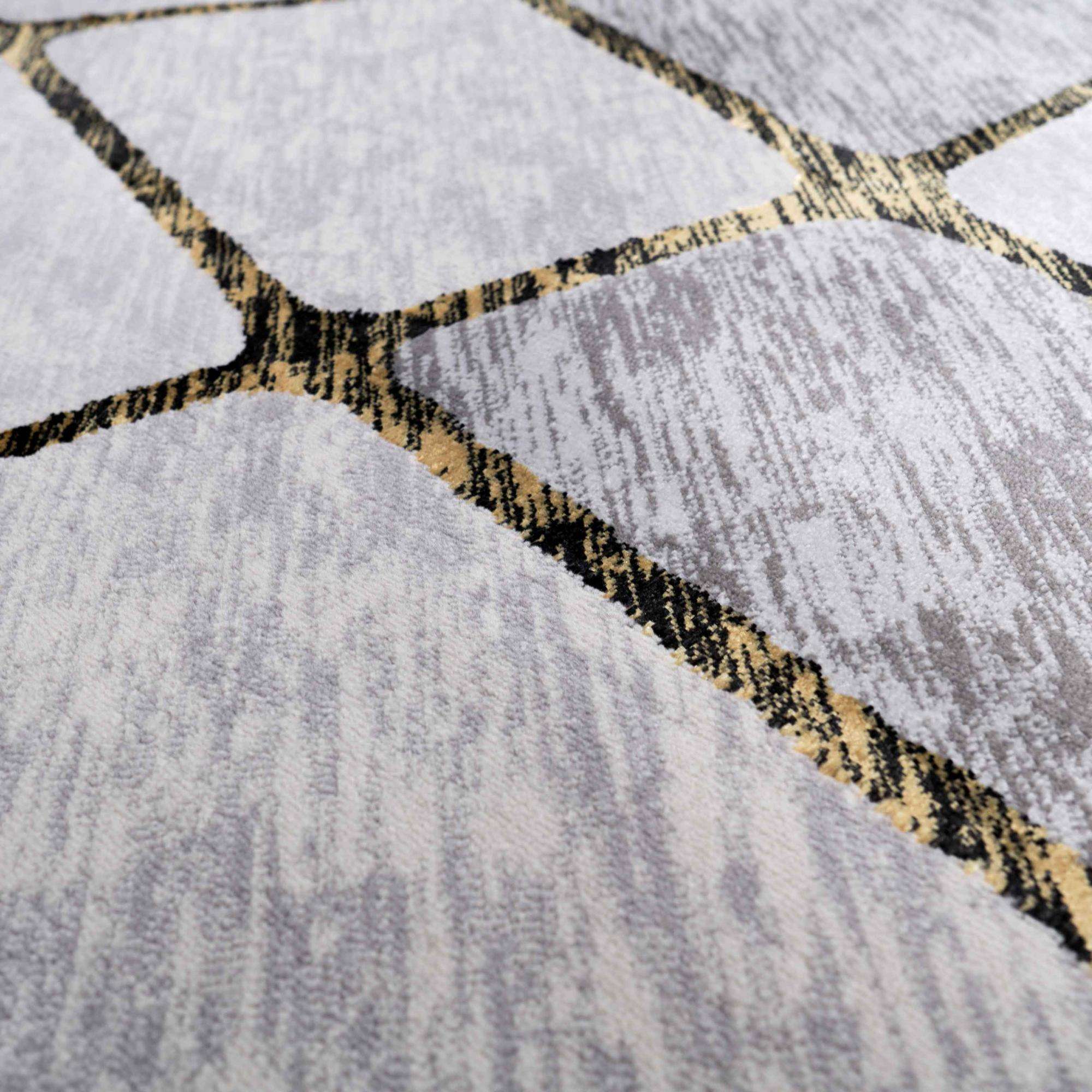 Modern Gold Abstract Mosaic Living Room Rugs