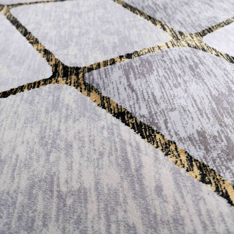 Modern Gold Abstract Mosaic Living Room Rugs