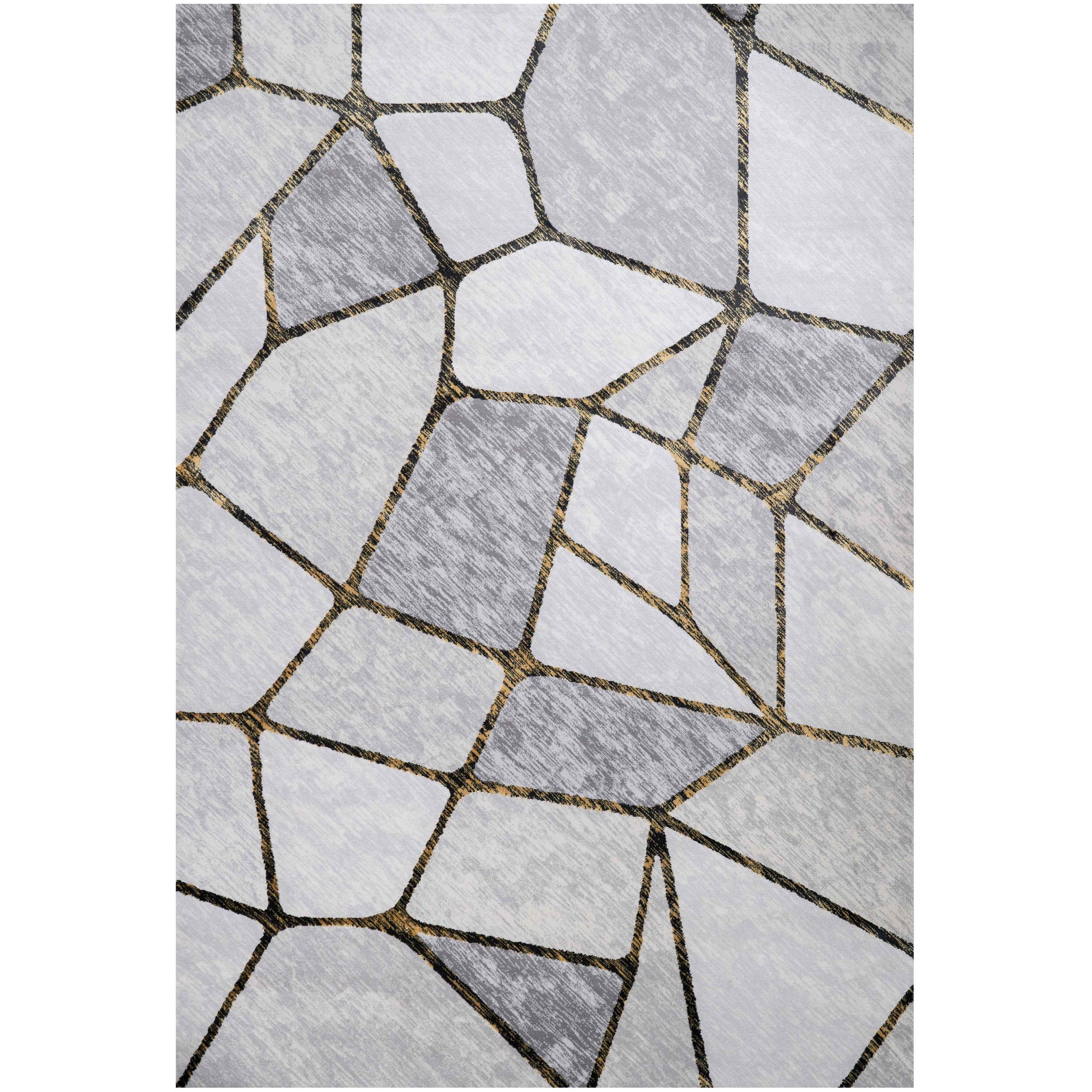 Modern Gold Abstract Mosaic Living Room Rugs