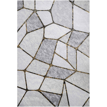 Modern Gold Abstract Mosaic Living Room Rugs