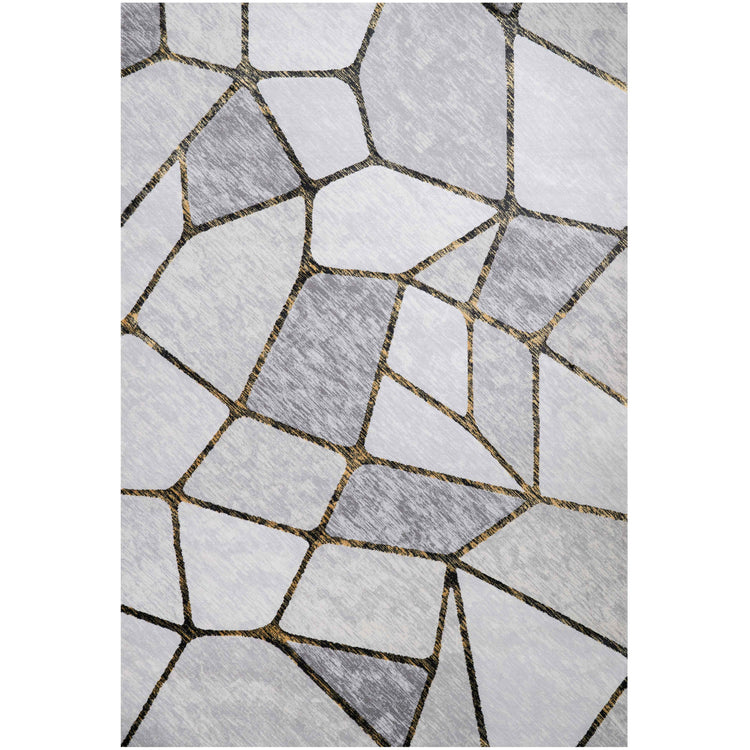 Modern Gold Abstract Mosaic Living Room Rugs