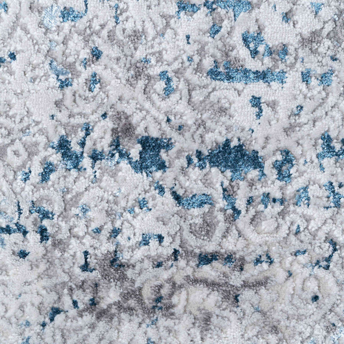Modern Abstract Distressed Rugsin Blue Grey