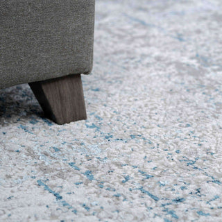 Modern Abstract Distressed Rugsin Blue Grey