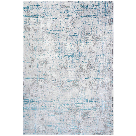 Modern Abstract Distressed Rugsin Blue Grey