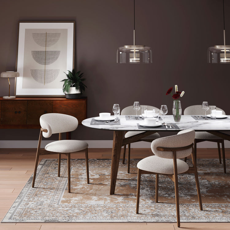 Traditional Distressed Beige Area Rug