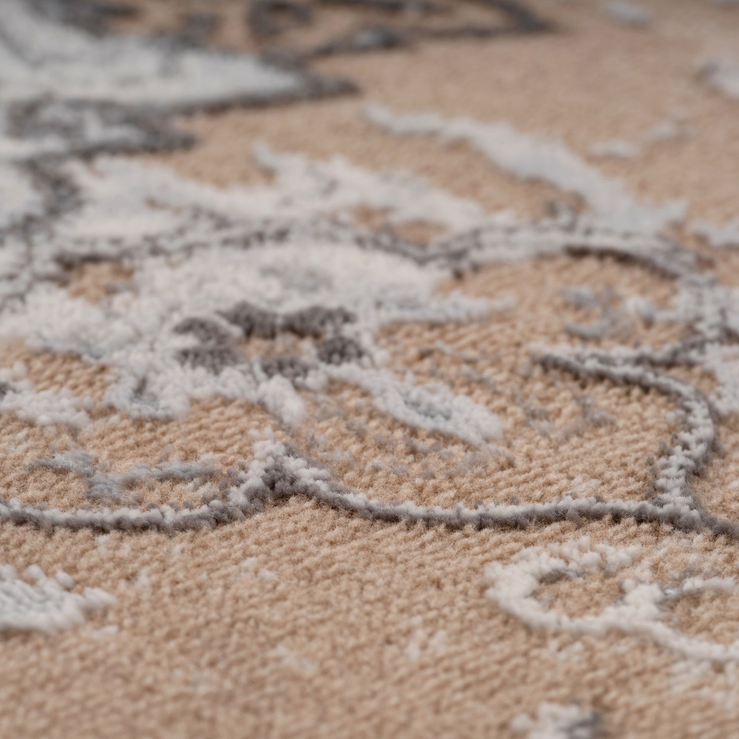 Traditional Distressed Beige Area Rug