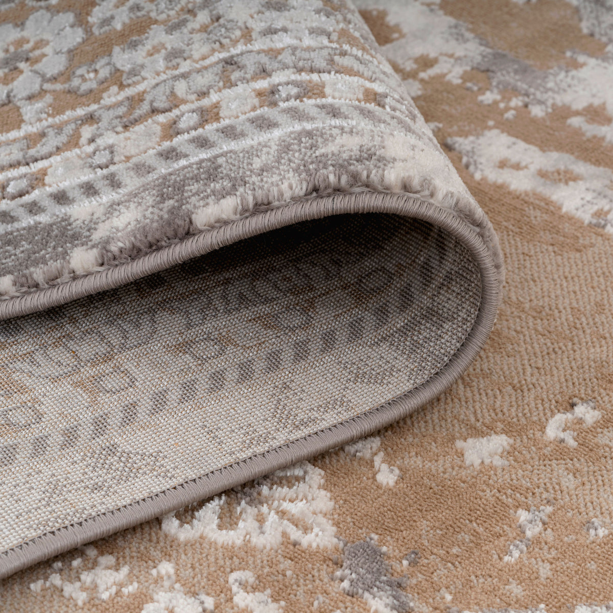 Traditional Distressed Beige Area Rug