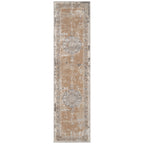 Traditional Distressed Beige Runner Rug