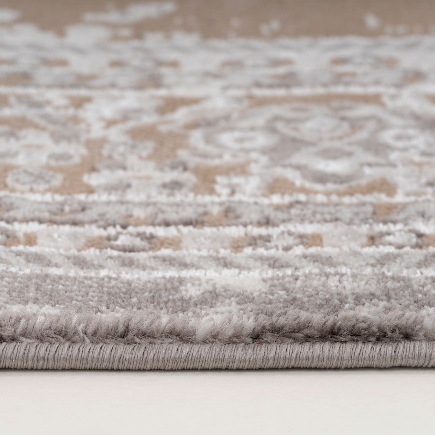 Traditional Distressed Beige Runner Rug