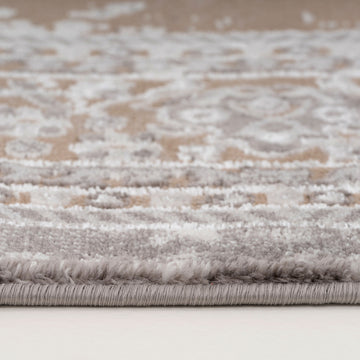 Traditional Distressed Beige Runner Rug