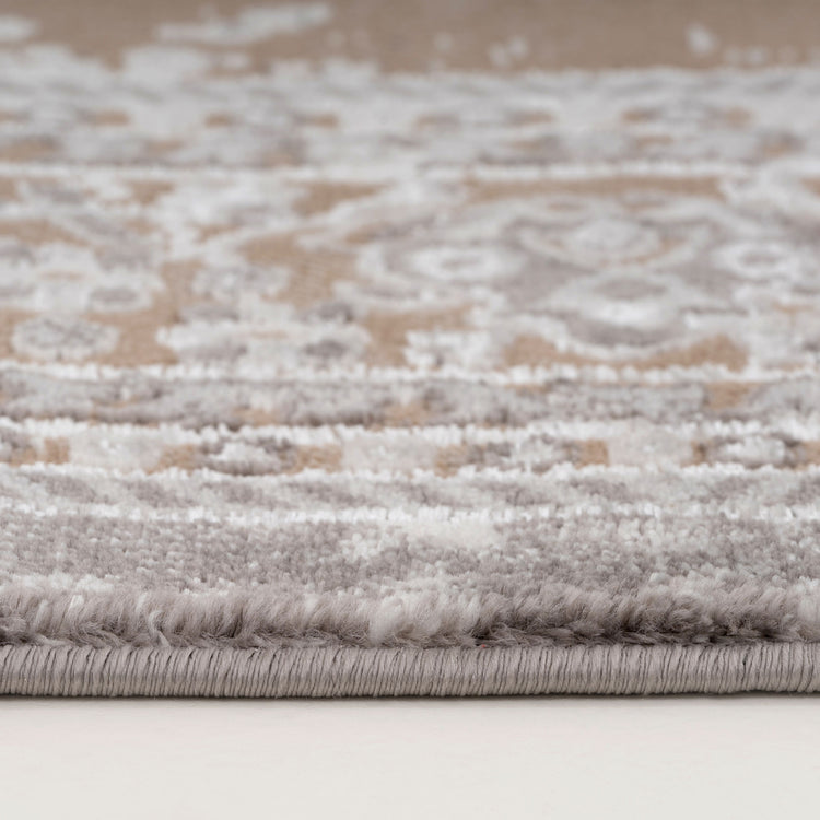 Traditional Distressed Beige Runner Rug