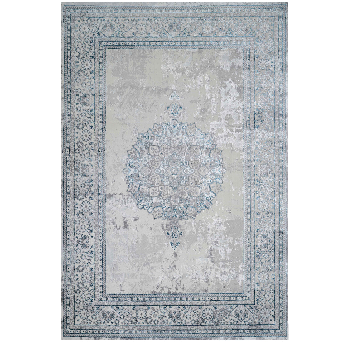 Blue Traditional Distressed Large Dining Table Rugs | Living Room Rugs ...